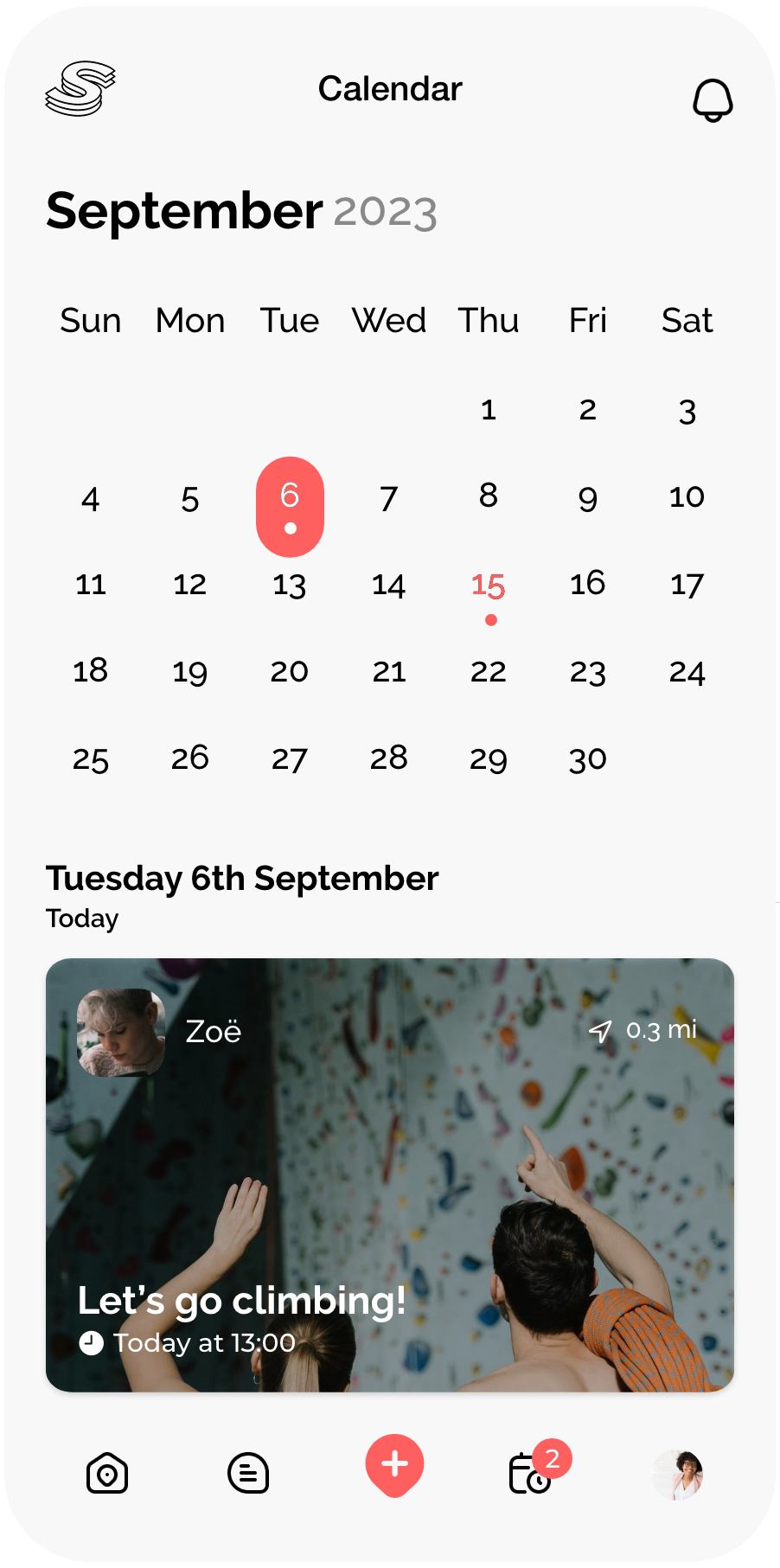 Socially app - Calendar